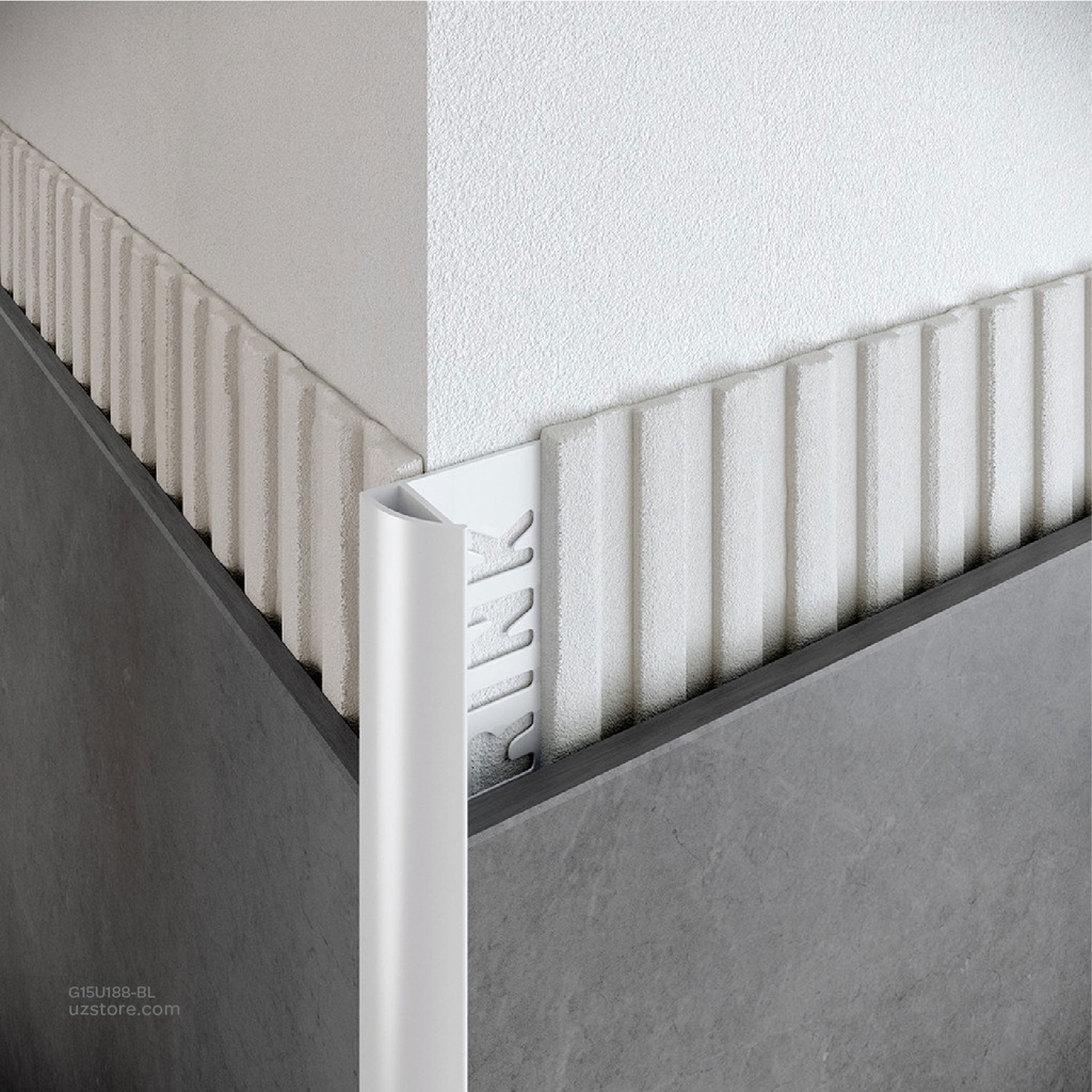 UROSHRINK Spain Tile Corner Plastic Trim 188-BL Blanco 10MM (ES) White