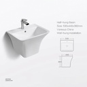 Vlavu Wall-hung basin
 Fixing to wall with back 530*440*360mm CB.39.0001