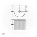 Vlavu Wall-hung basin
 Fixing to wall with back 900*330*380mm CB.39.0056