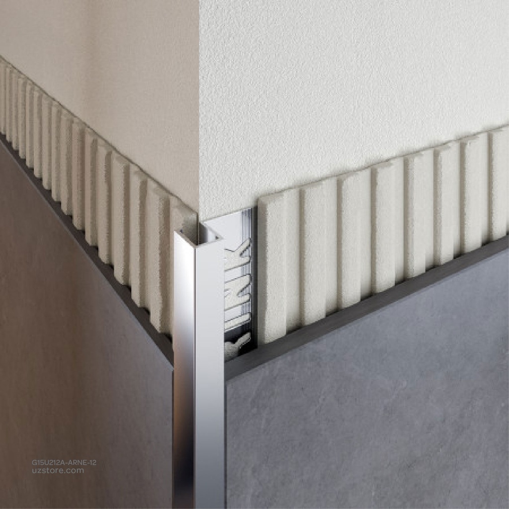 UROSHRINK Spain Tile Corner Steel Trim 212A-ARNE-12 Arena Negro 12MM (ES) Sand Black