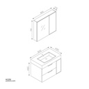 WashBasin Cabinet, Side Cabinet and Mirror  with LED light KZA-2398080 800*480*480