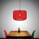  Red cylindrical Straw Hanging light 3374