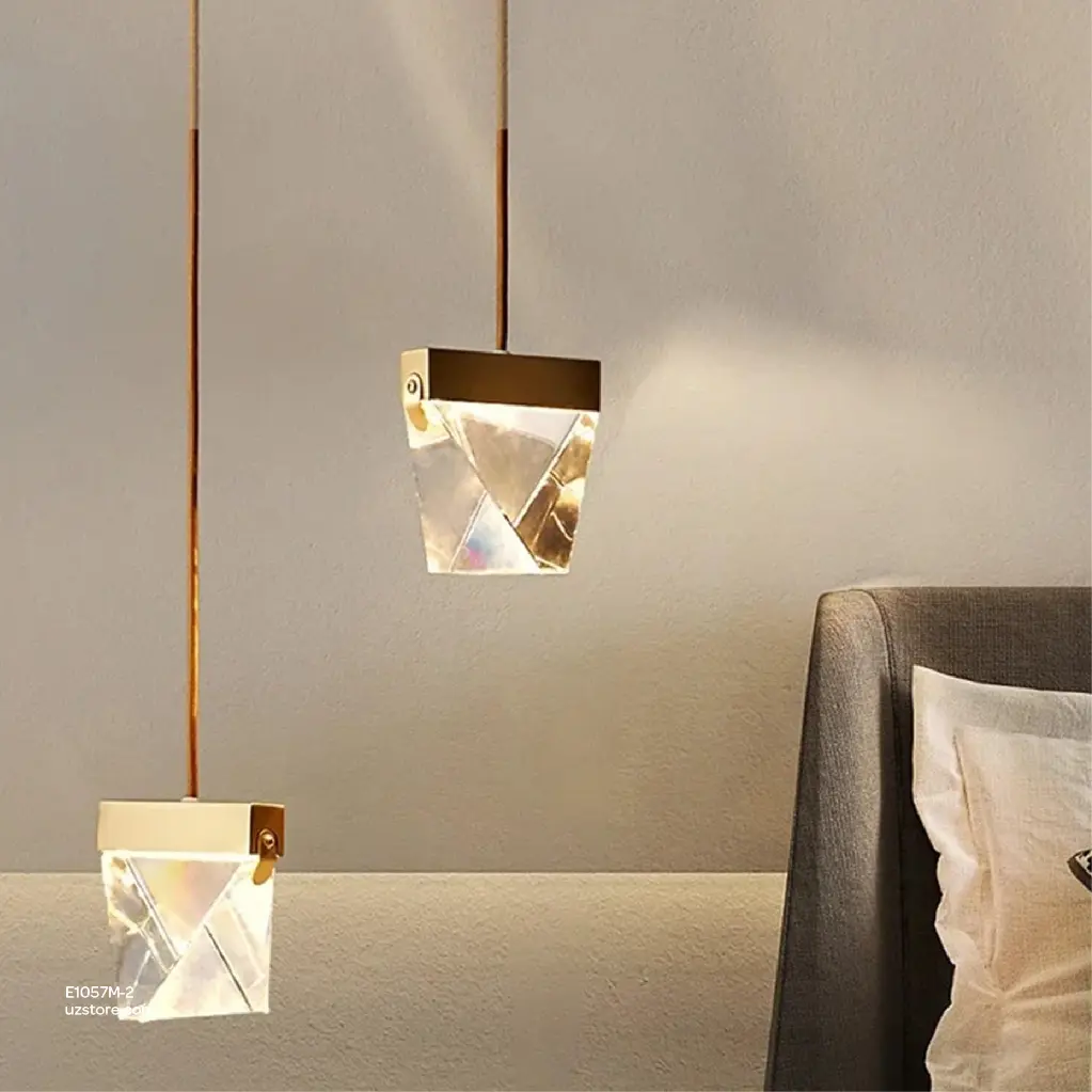 Uzstore OPTARA Pendant Light - Ø 110×H2500mm, 3000K, Stainless steel+Crystal, Rose gold E1057M-2-03.webp