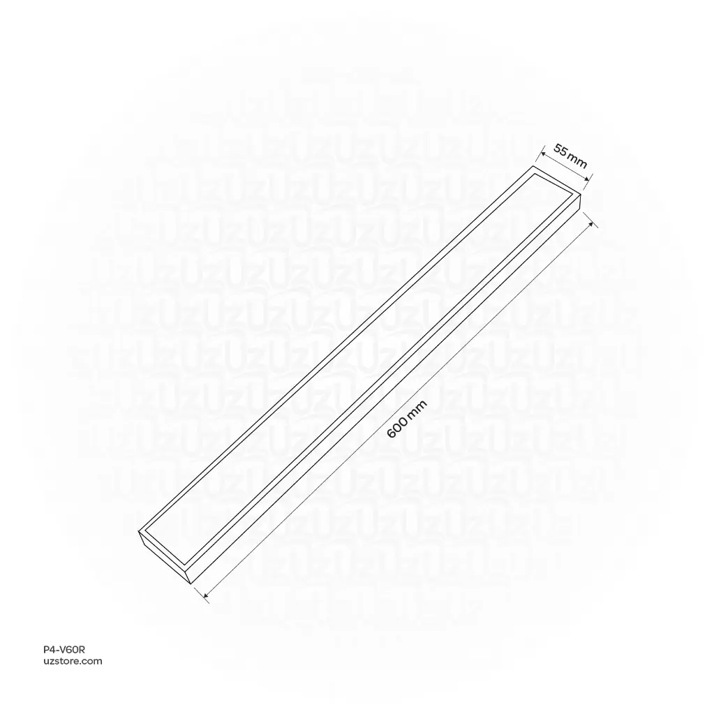 Uzstore Vlavu Linear Drainer (SUS304) – Outlet 50mm (2 Inch), Drainage Accessory, 55×600mm, Gun Grey P4-V60R-02.webp