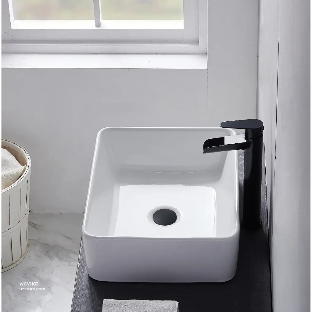 Uzstore Vlavu Art Basin (Above Counter) – 480×370×130mm, Glossy White  WCV1163-04.webp