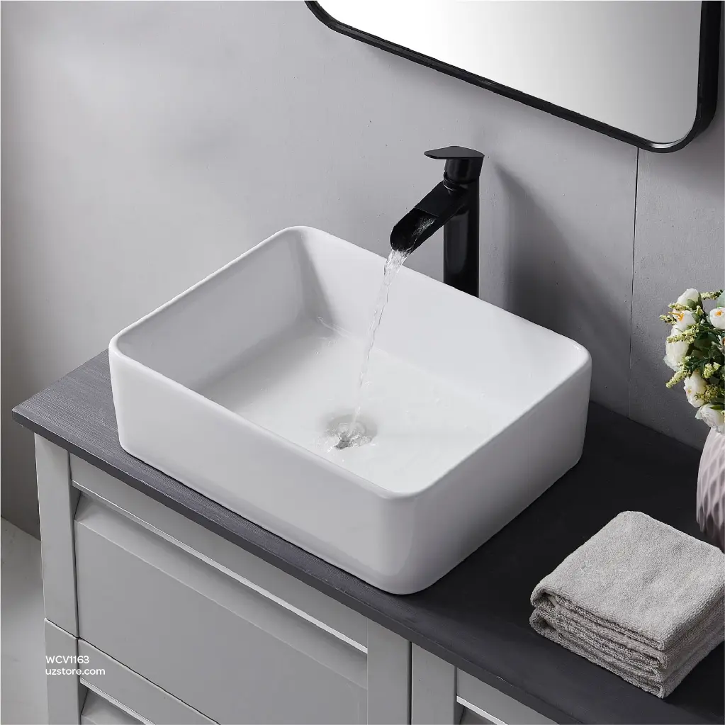 Uzstore Vlavu Art Basin (Above Counter) – 480×370×130mm, Glossy White  WCV1163-03.webp