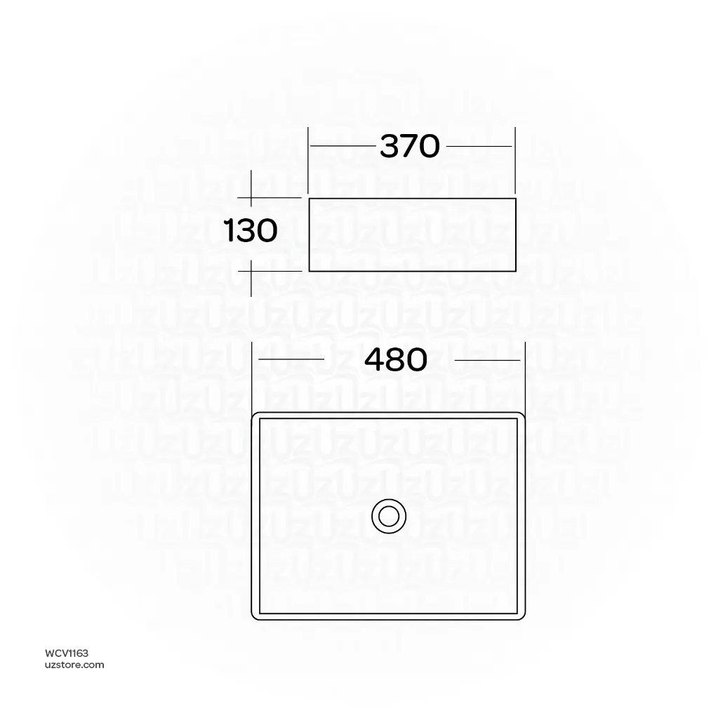 Uzstore Vlavu Art Basin (Above Counter) – 480×370×130mm, Glossy White  WCV1163-02.webp