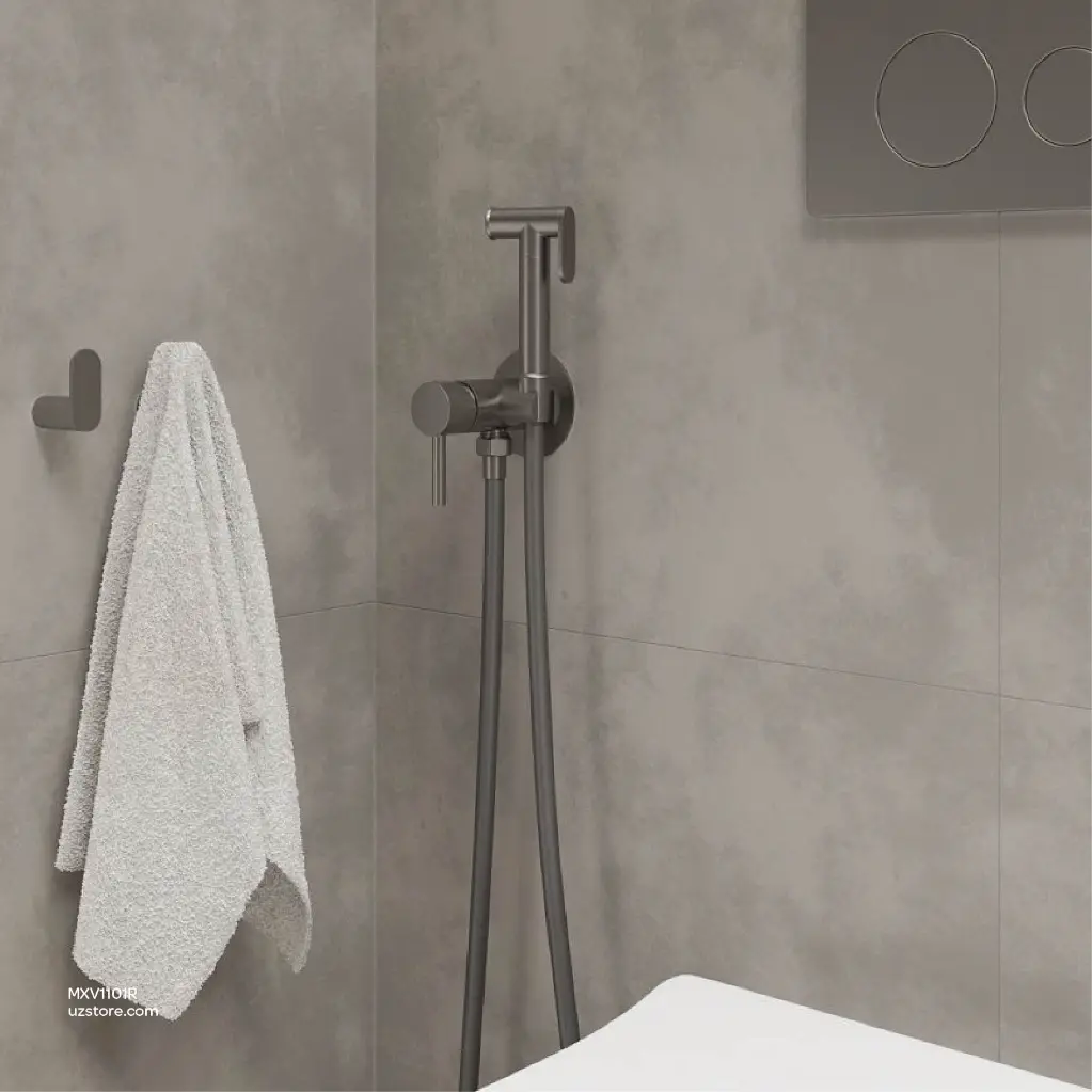 Uzstore Vlavu Concealed Shattaf Set – Cold Hot Water Mixer, Sprayer, 1.2m PVC Hose – Gun Grey – E-A65012K MXV1101R-04.webp