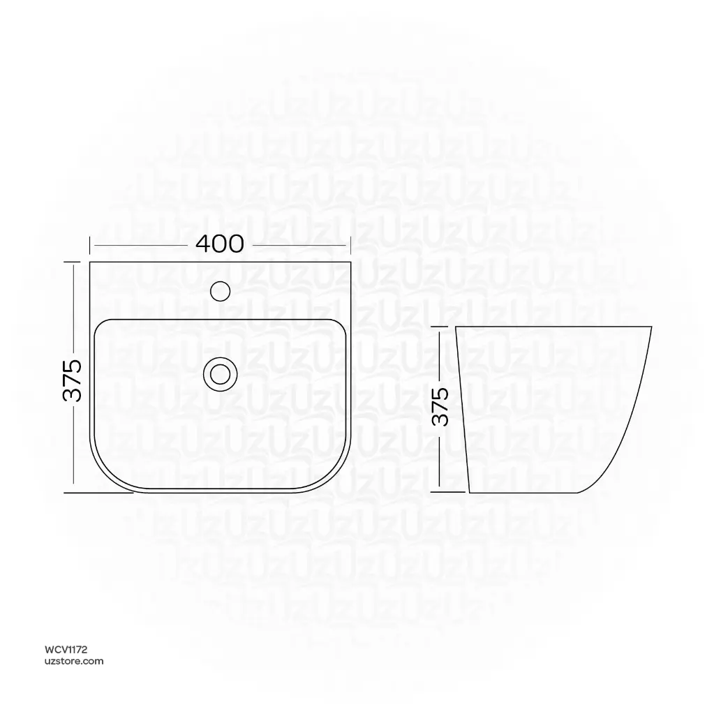 Uzstore Vlavu Wall-Hung One-Piece Basin – Fixing to Wall, 510×430×380mm, Glossy White – 247L  WCV1172-01-02.webp