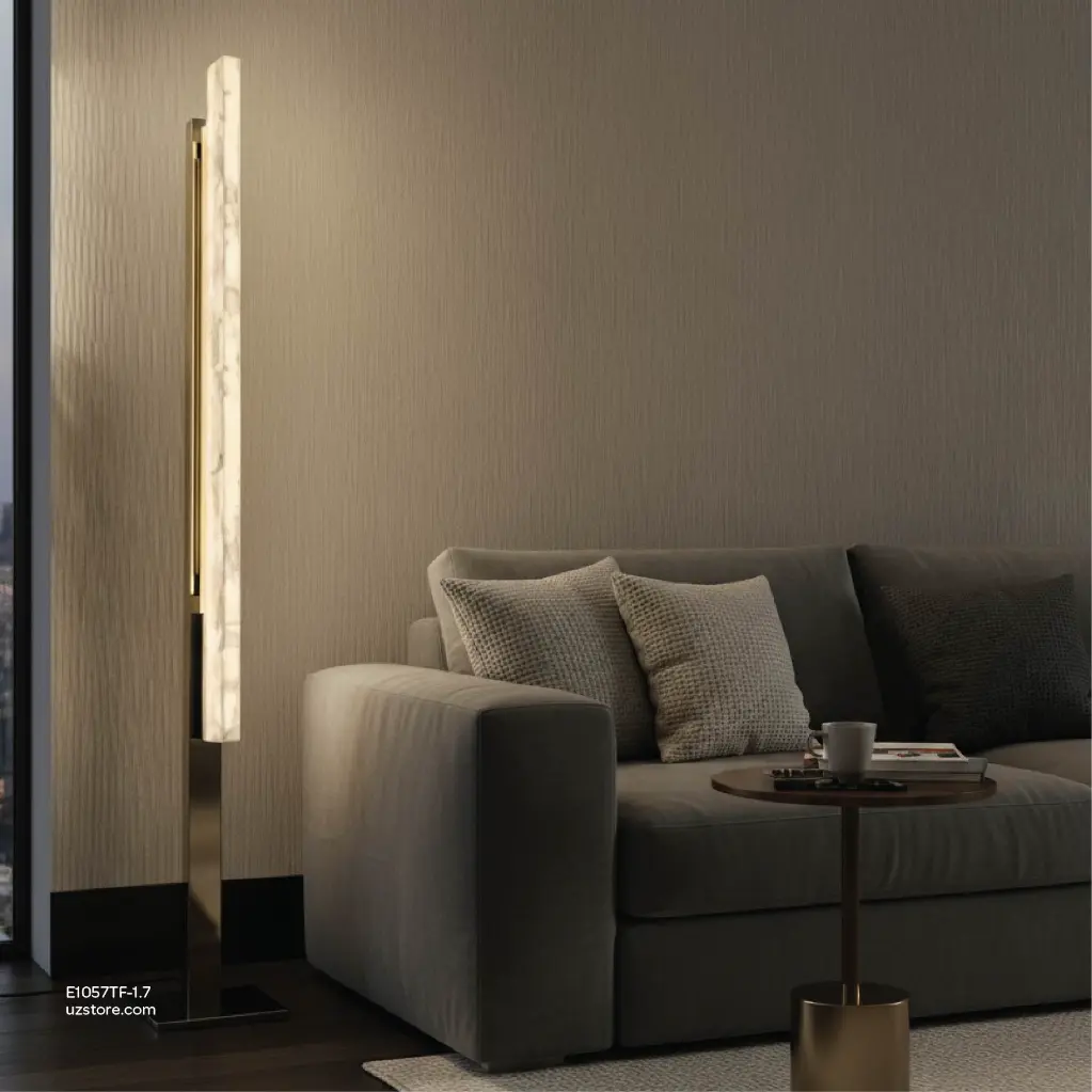 Uzstore  OPTARA Floor Light - L 255×W323×H1700mm, 3000K, Stainless steel+Marble, Mirror Gold F6739-1700 E1057TF-1.7-02.webp