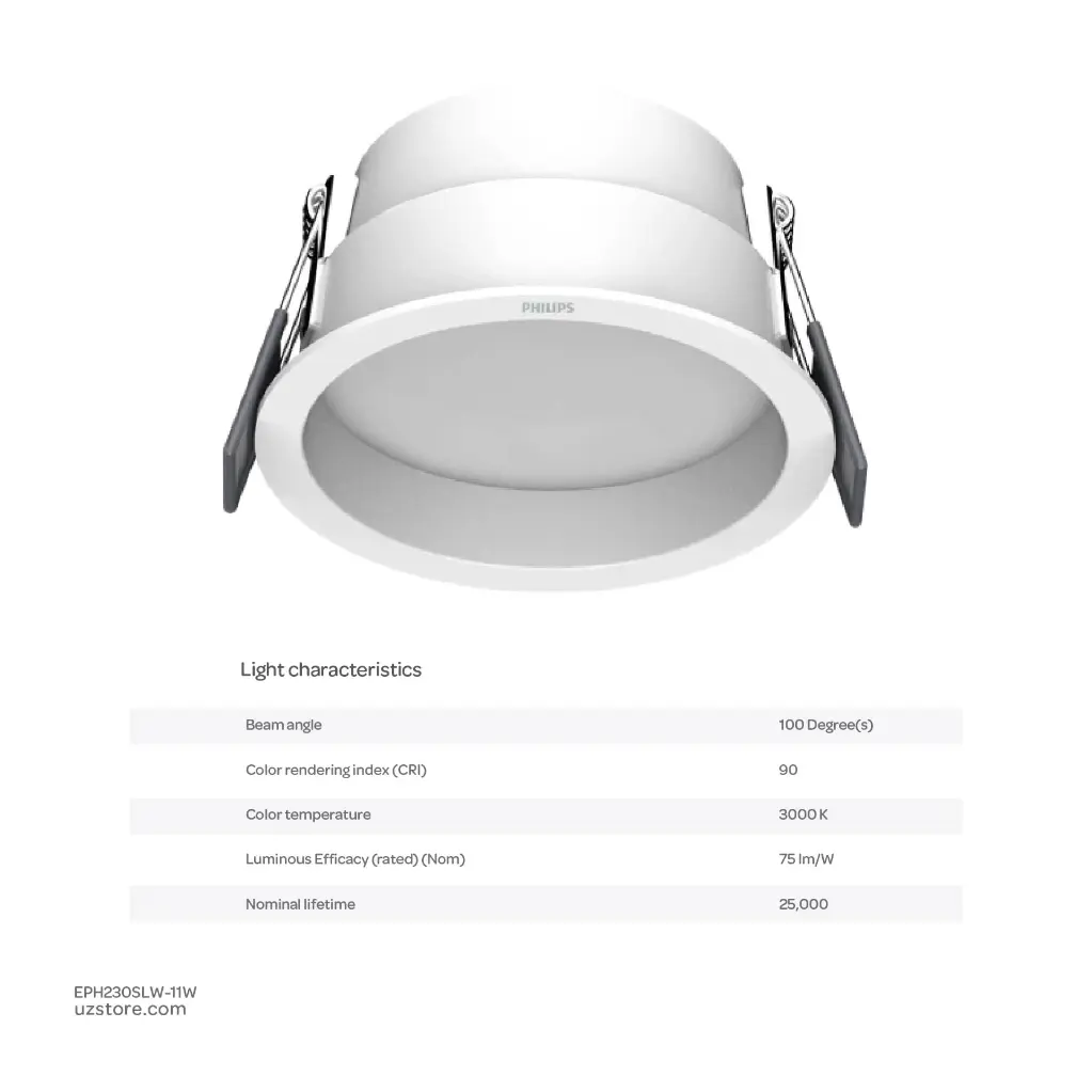 uzstore Philips Spotlight SL260 RD D90 11W 930 WH GM (white finish) 3000K Warm white 929004147307 EPH230SLW-11W-01-02.webp