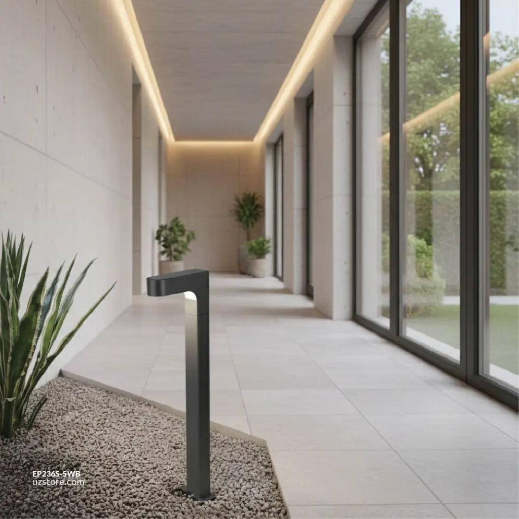 Uzstore OPPLE LED Bollard Light E5-5W 3000K BK Black  H 650 MM Warm White 718001002101 EP236S-5WB-04.webp