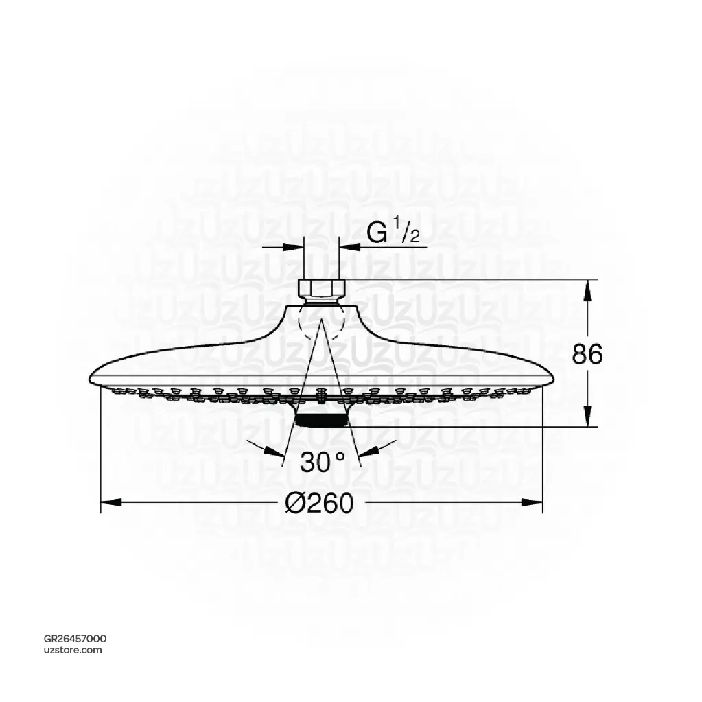 Uzstore GROHE Euphoria 260 Head shower 3 sprays , 26457000 , chrome GR26457000-02.webp