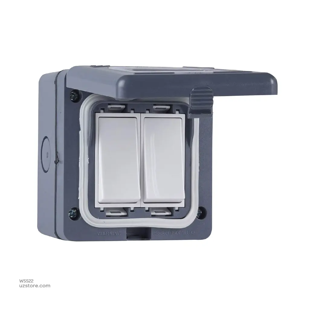 Uzstore 2 Gang 2 way switch 3x3 Schneider Weatherproof  WSS22-02.webp