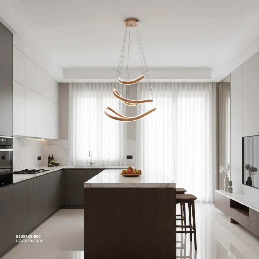 Uzstore OPTARA Pendant Light - 800×1 , 600×1 , 400×1 , H 3000K, Stainless steel, Brushed rose gold 22518-4+6+8  E1057X3 800-10.webp