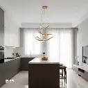 Uzstore OPTARA Pendant Light - 800×1 , 600×1 , 400×1 , H 3000K, Stainless steel, Brushed rose gold 22518-4+6+8  E1057X3 800-10.webp
