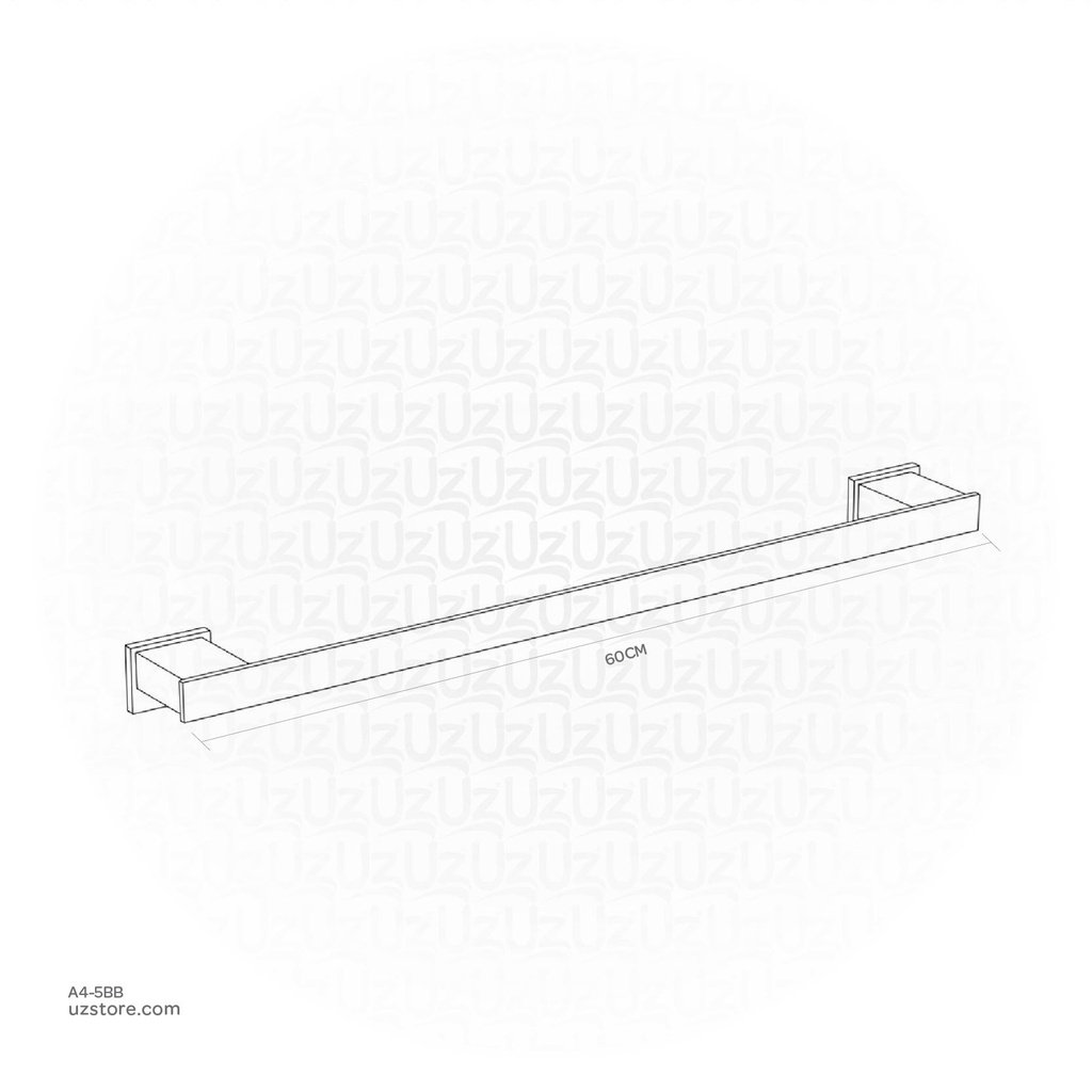 Uzstore Black Towel bar 60cm Brass & stainless steel  A4-5BB-03.jpg