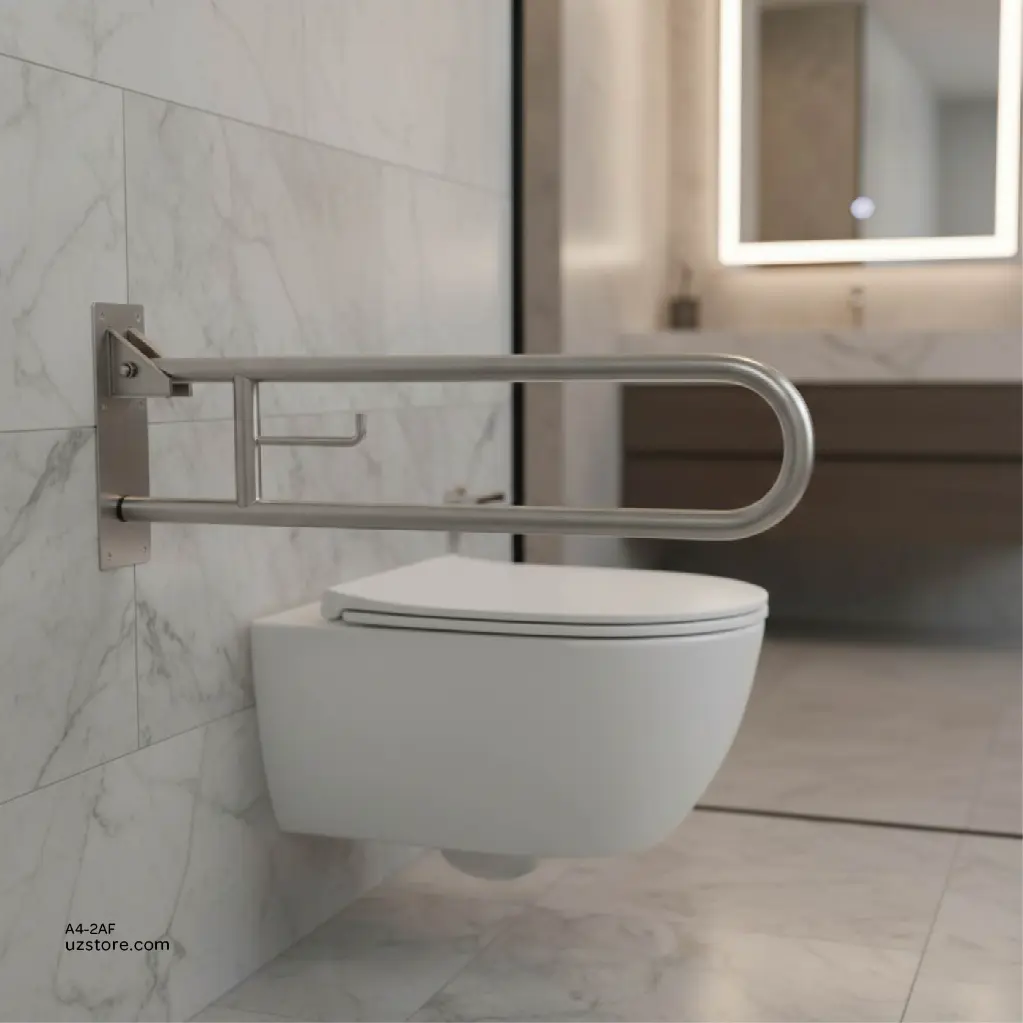 Uzstore SS Folding Grab Bar Matt Finish 700 x 200 CM Stainless steel 3820010070200  A4-2AF-03.webp