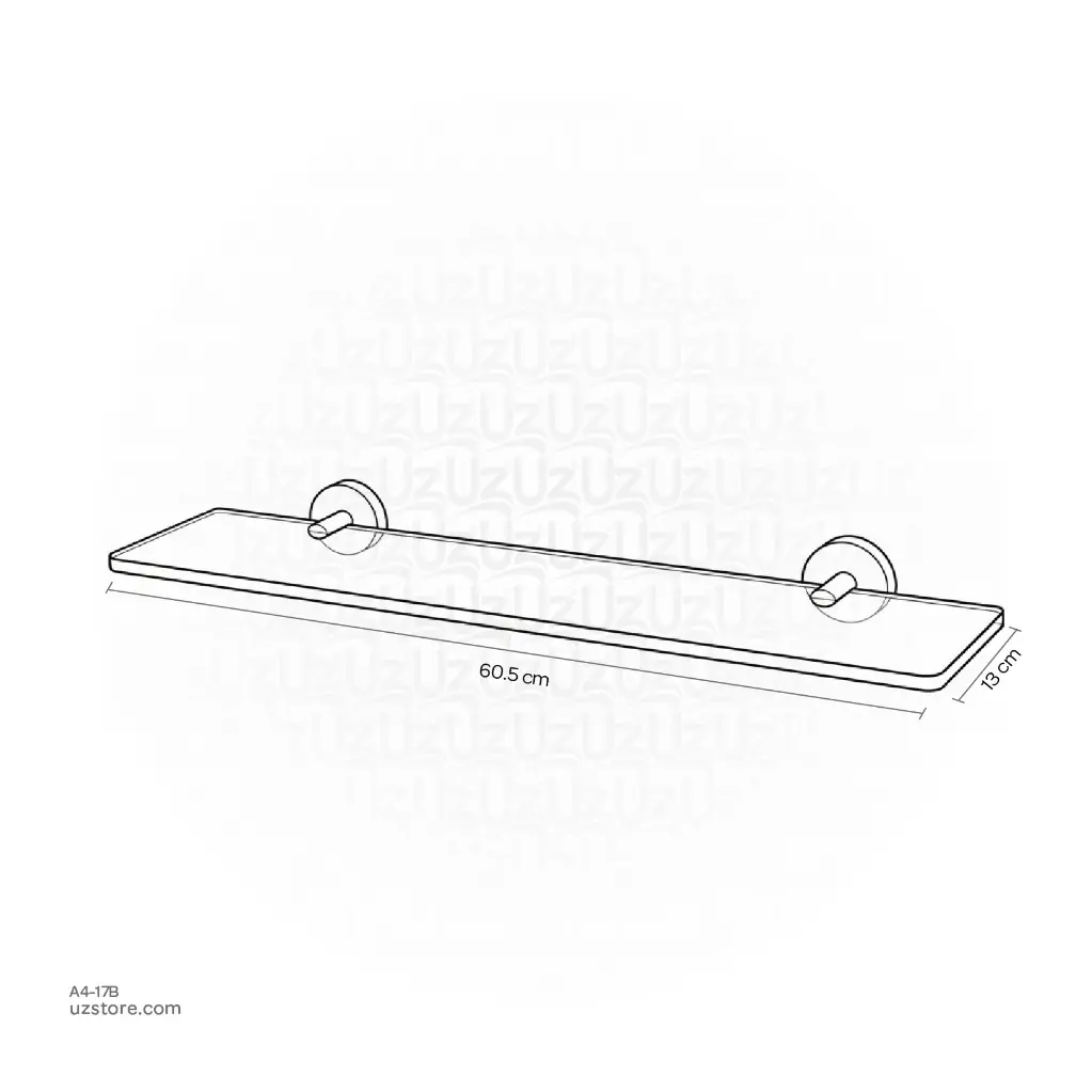 Uzstore  Black Glass shelf  A4-17B-02.webp