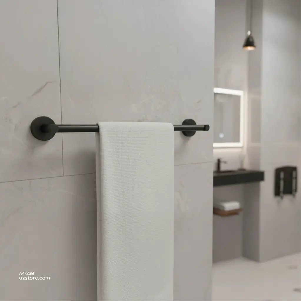Uzstore HD Black Towel Bar Brass & stainless steel JM11 65cm A4-23B-02.webp