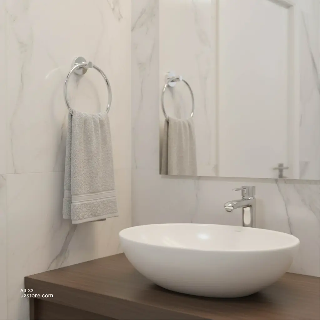 Uzstore Chromed Towel ring Brass & stainless steel   A4-32-03.webp