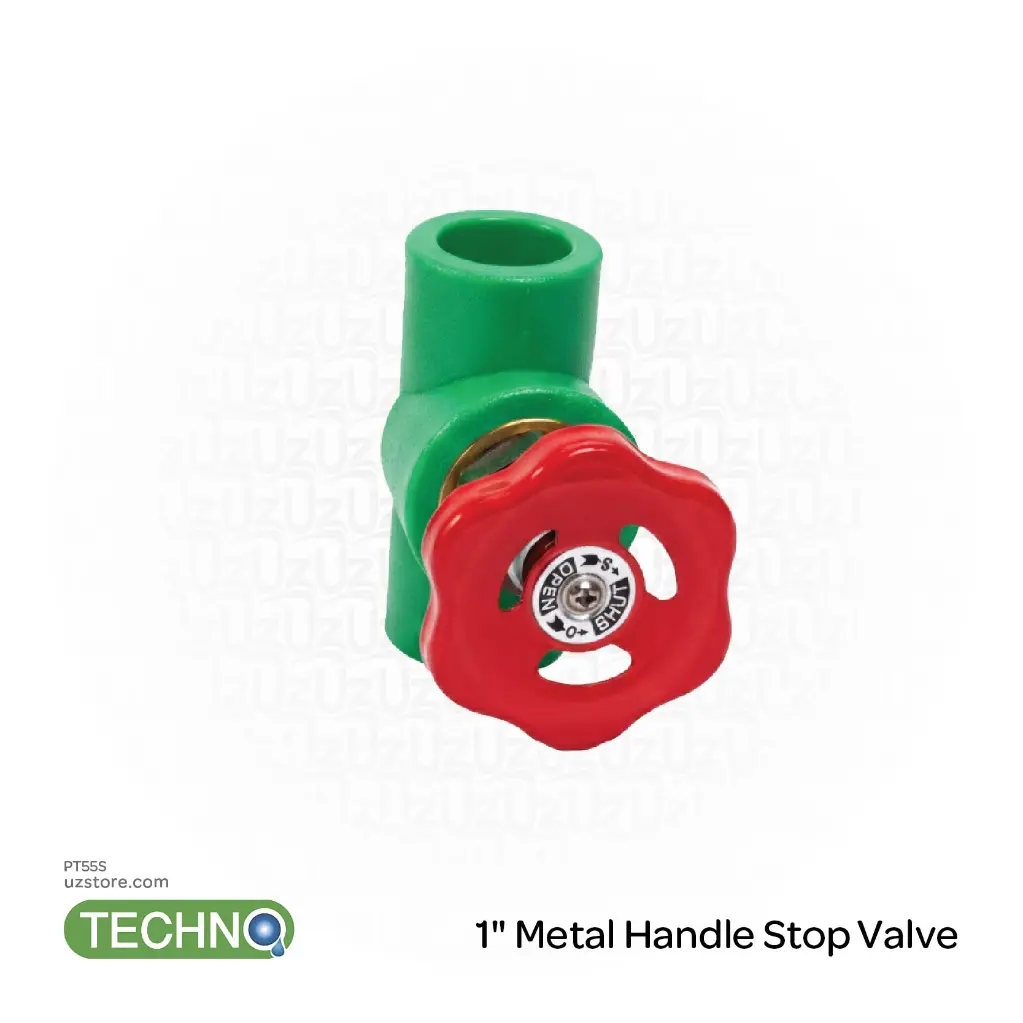Uzstore  1Inch Metal Handle Stop Valve ( Techno ) PT55S-01-01.webp