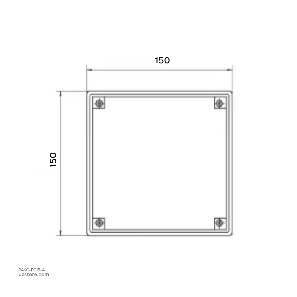 Uzstore MADAN Stainless Steel Floor Drain Ceramic 150x150 MM Clean out P4KC-FC15-4-02.webp