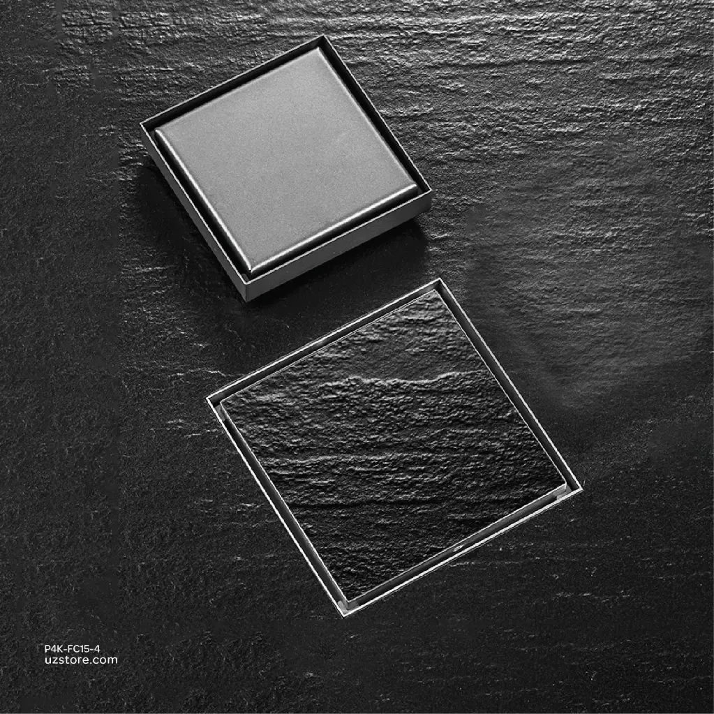 Uzstore MADAN Stainless Steel Floor Drain Ceramic 150x150 MM FC 15-4 P4K-FC15-4-01-02.webp