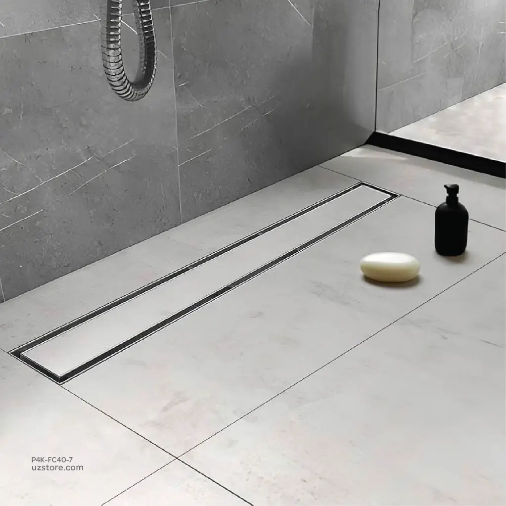 Uzstore MADAN Stainless Steel Linear Floor Drain Ceramic 400x70 MM FC 40-7  P4K-FC40-7-03.webp
