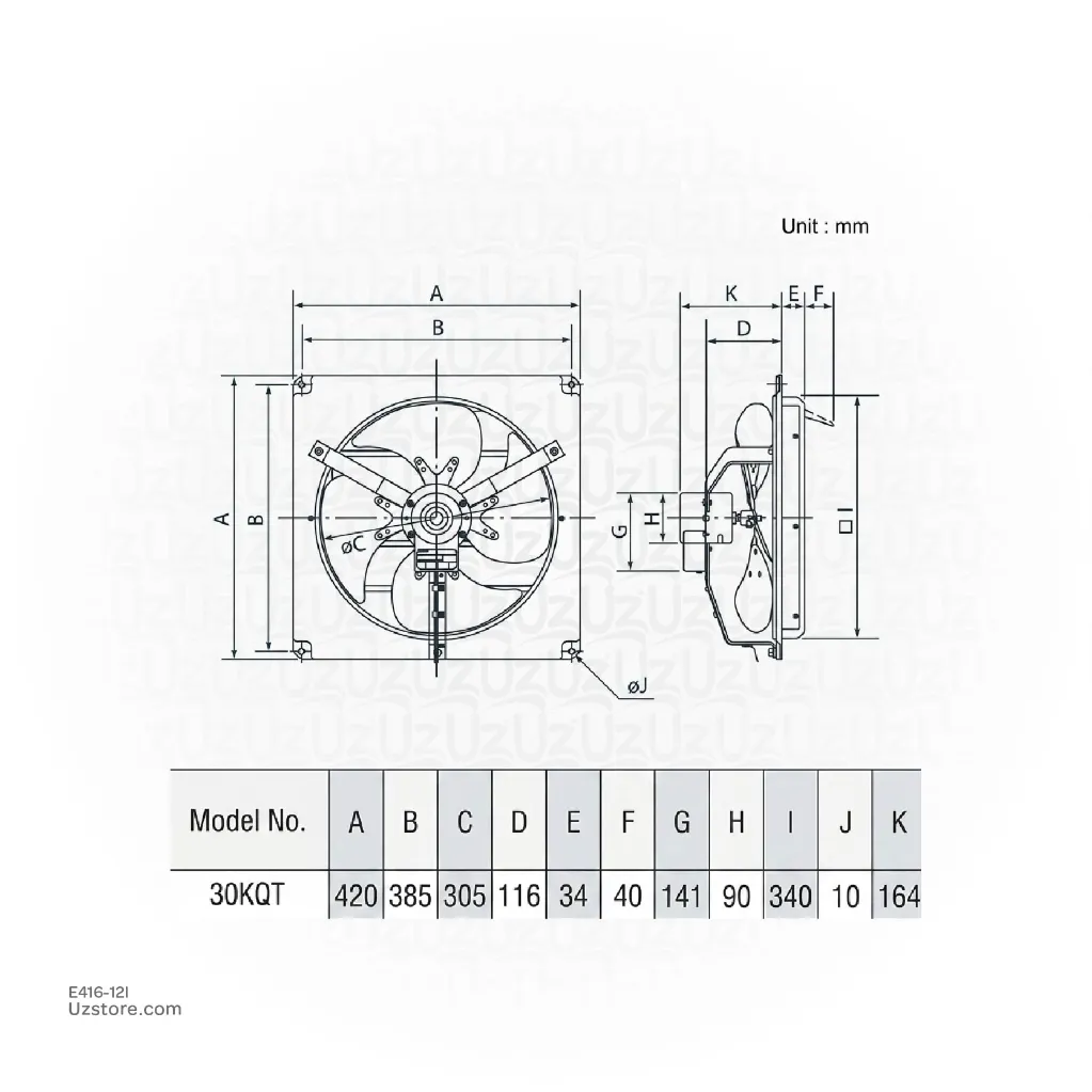 Uzstore EX.FAN 12Inch  KDK INDUSTRIAL (30 KQT) E416-12I-02.webp