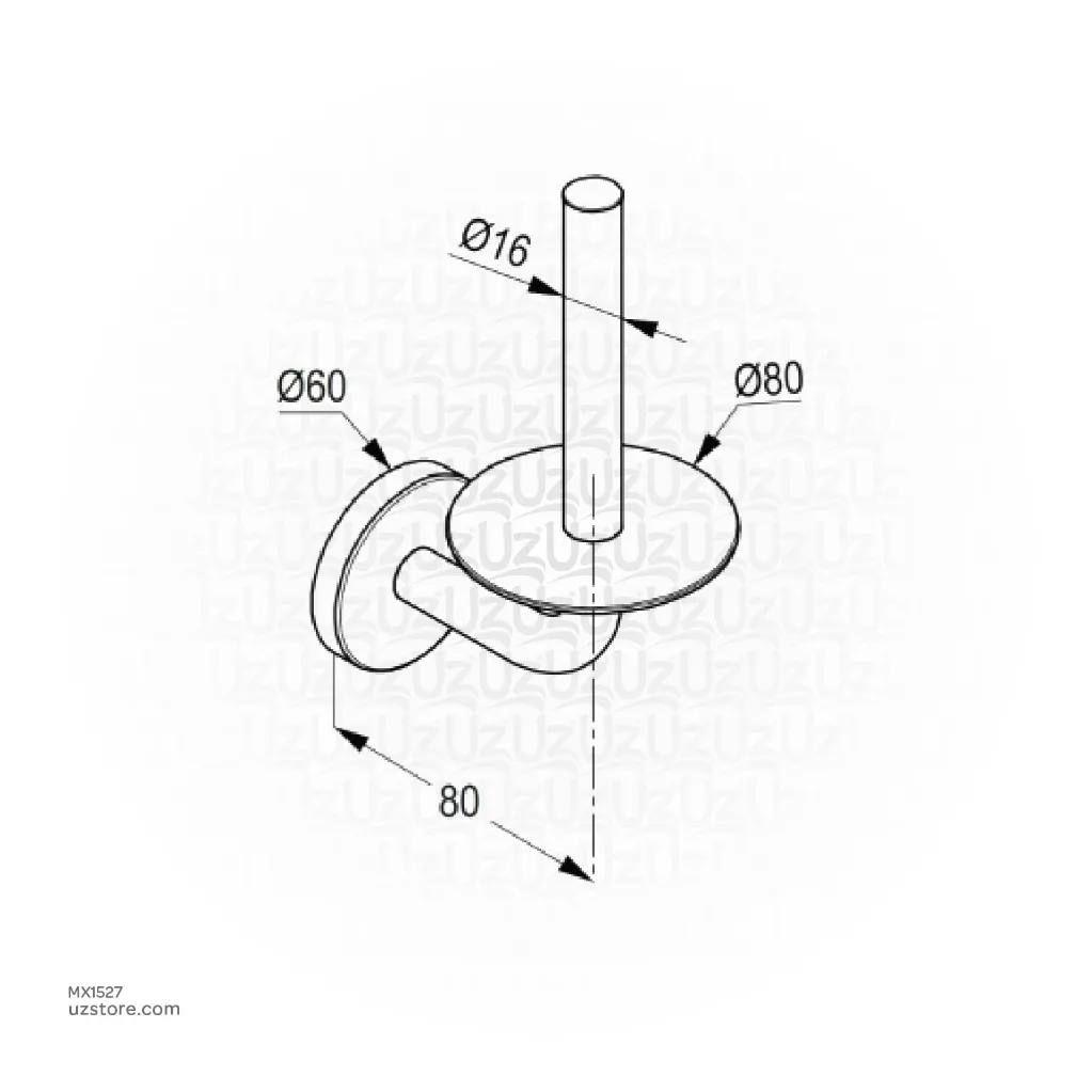 Uzstore KLUDI RAK Caliber Extra Paper Roll Holder, MX1527-02.webp
