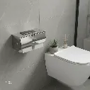 Uzstore  Kludi RAK Exposed Double Toilet Roll Holder SS 304 Satin finish RAK90221 MX1560D-03.webp