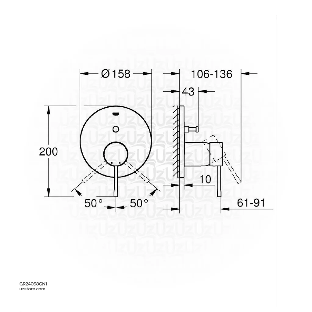 Uzstore GROHE Essence Single-lever mixer with 2-way diverter , 24058GN1 , brushed cool sunrise  GR24058GN1-02.webp