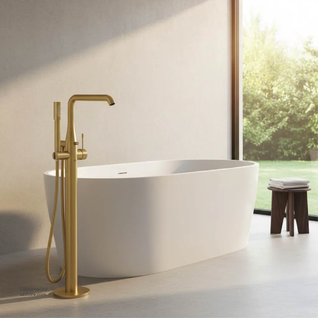 Uzstore  GROHE Essence Single-lever bath mixer Half Inch , floor mounted , 25248GN1 , brushed cool sunrise GR25248GN1-04.webp