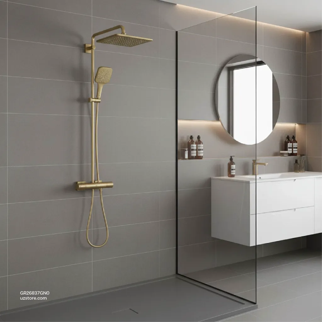 Uzstore Rainshower SmartActive 310 Cube Shower system with Safety Mixer for wall mounting GR26837GN0-04.webp