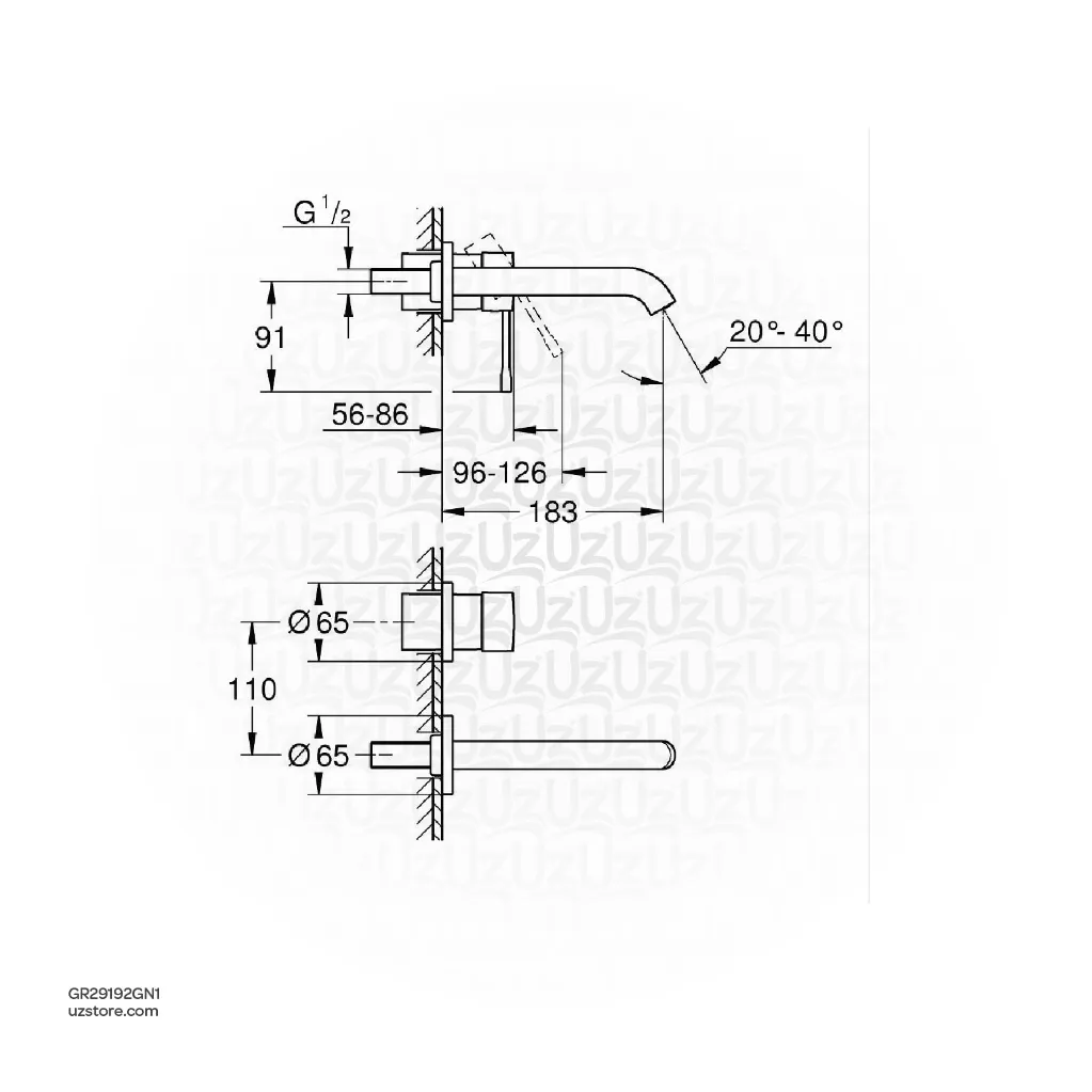 Uzstore  GROHE Essence 2-hole basin mixer M-Size , 29192GN1 , brushed cool sunrise GR29192GN1-02.webp