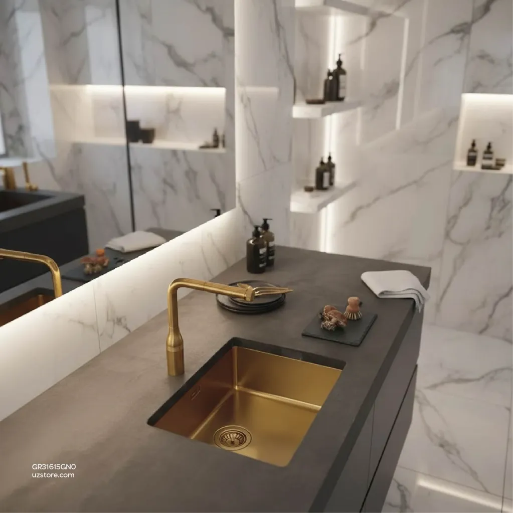 Uzstore  GROHE Essence SmartControl Sink mixer with SmartControl , 31615GN0 , brushed cool sunrise  GR31615GN0-04.webp