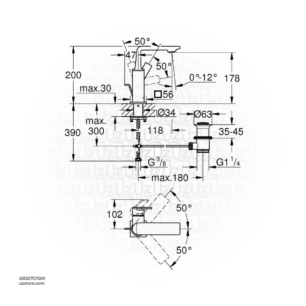 Uzstore GROHE Allure Single-lever basin mixer Half Inch M-Size , 32757GN1 , brushed cool sunrise GR32757GN1-02.webp
