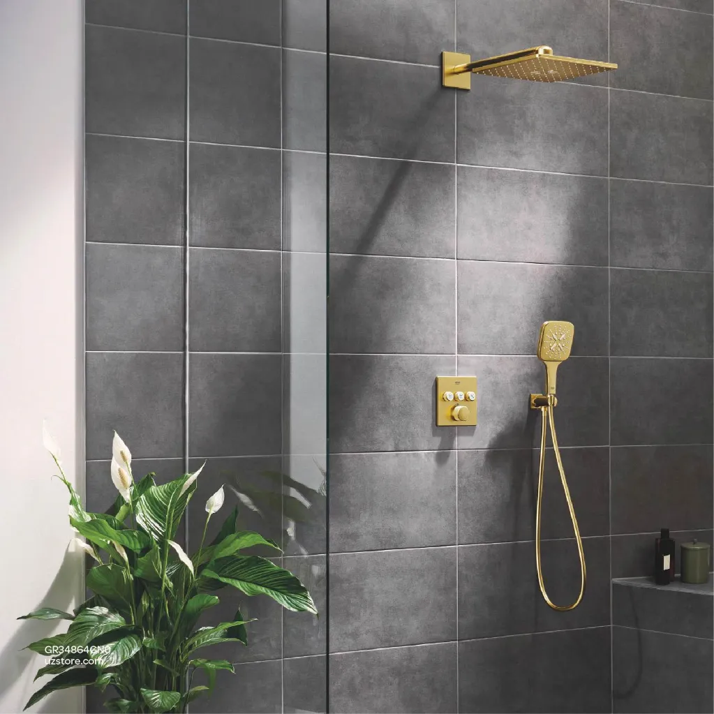 Uzstore  GROHE Grohtherm SmartControl Concealed shower system with Rainshower SmartActive 310 Cube , 34864GN0 , brushed cool sunrise GR34864GN0-03.webp