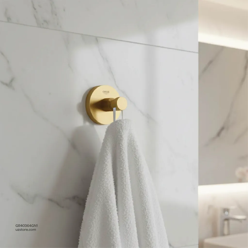 Uzstore GROHE Essentials Bathrobe hook , 40364GN1 , brushed cool sunrise GR40364GN1-03.webp
