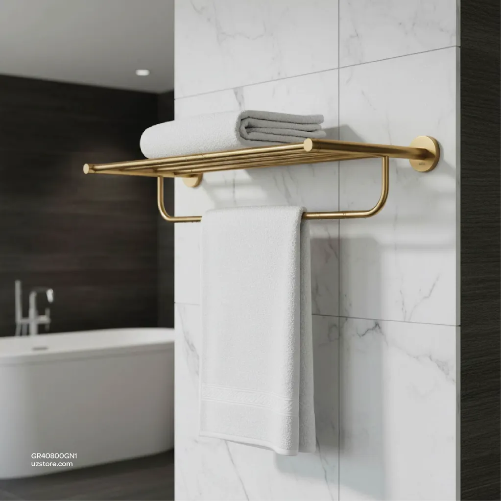 Uzstore GROHE Essentials Multi bath towel rack , 40800GN1 , brushed cool sunrise GR40800GN1-04.webp