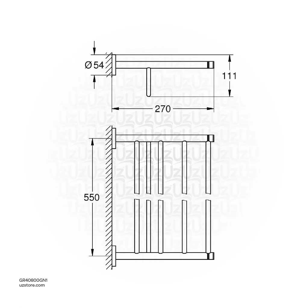 Uzstore GROHE Essentials Multi bath towel rack , 40800GN1 , brushed cool sunrise GR40800GN1-02.webp