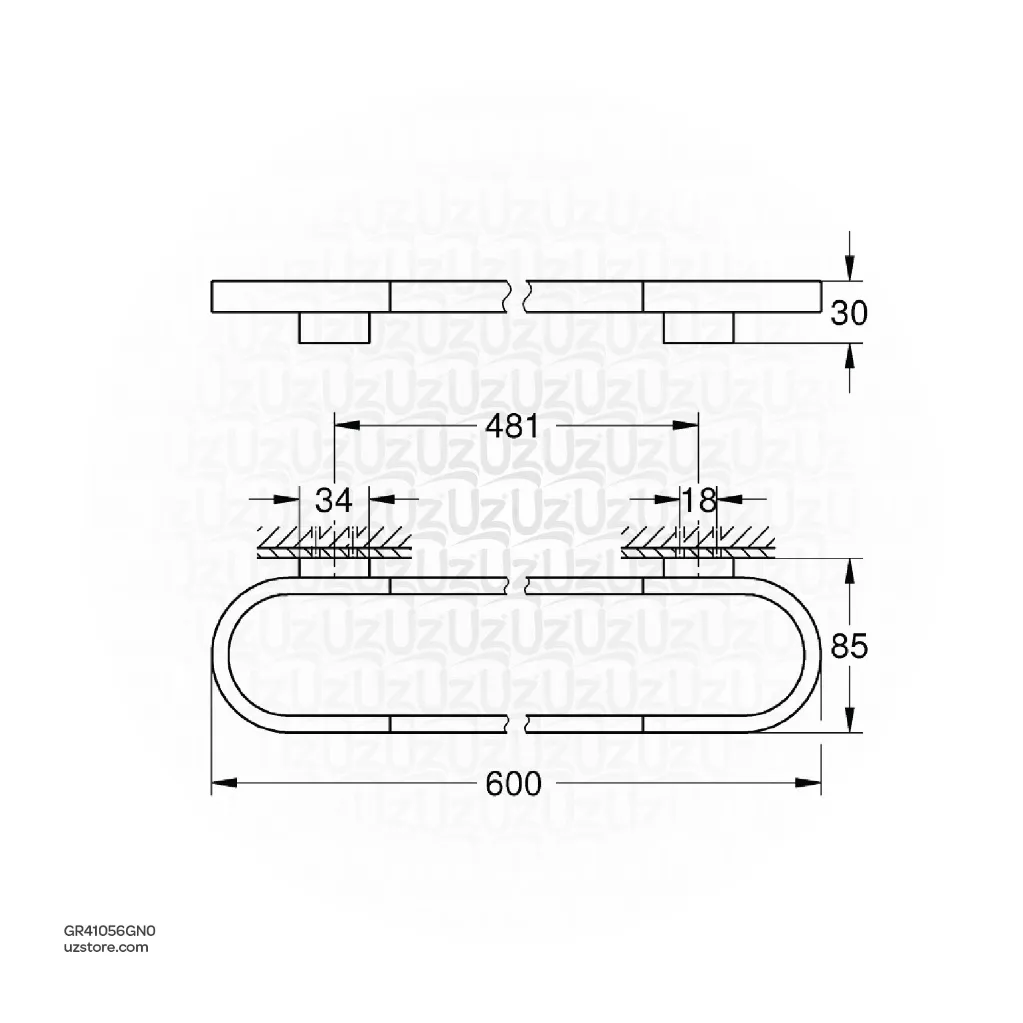 Uzstore Selection Towel holder GR41056GN0-02.webp