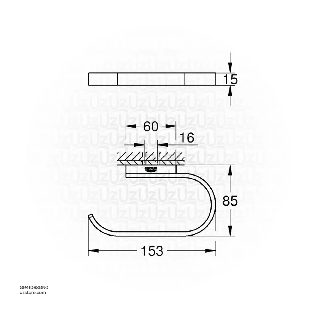 Uzstore  GROHE Selection Toilet paper holder , 41068GN0 , brushed cool sunrise GR41068GN0-02.webp