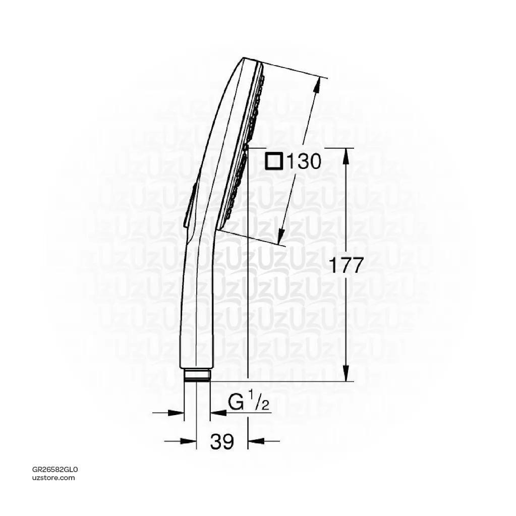Uzstore GROHE Rainshower SmartActive 130 Cube Hand shower 3 sprays , 26582GL0 , cool sunrise GR26582GL0-02.webp