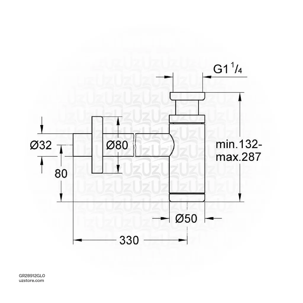 Uzstore GROHE Trap 1 , 28912GL0 , cool sunrise GR28912GL0-02.webp