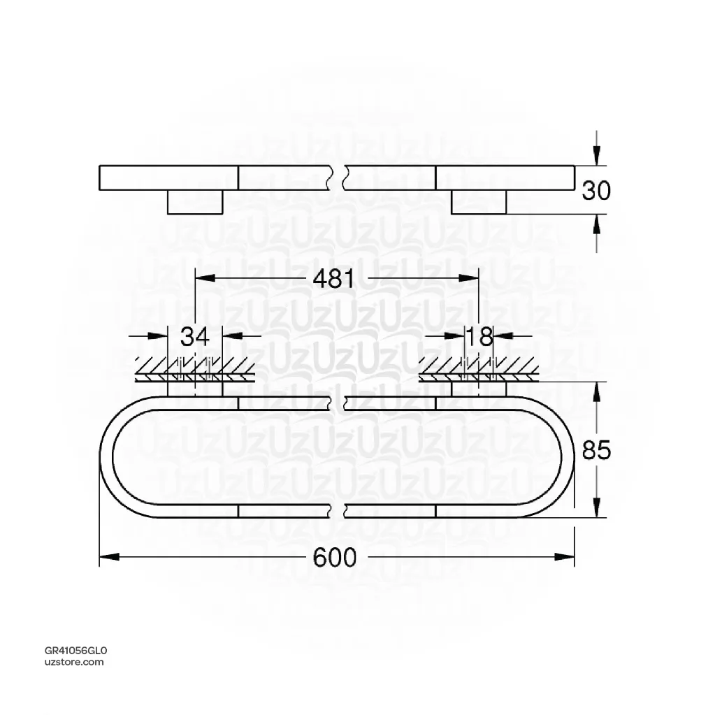 Uzstore GROHE Selection Towel holder , 41056GL0 , cool sunrise GR41056GL0-02.webp