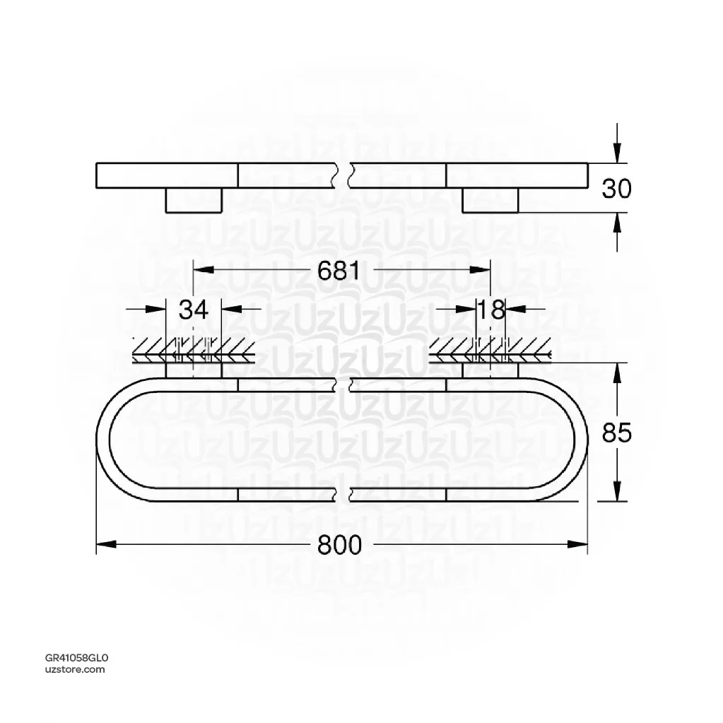 Uzstore GROHE Selection Towel holder , 41058GL0 , cool sunrise GR41058GL0-02.webp