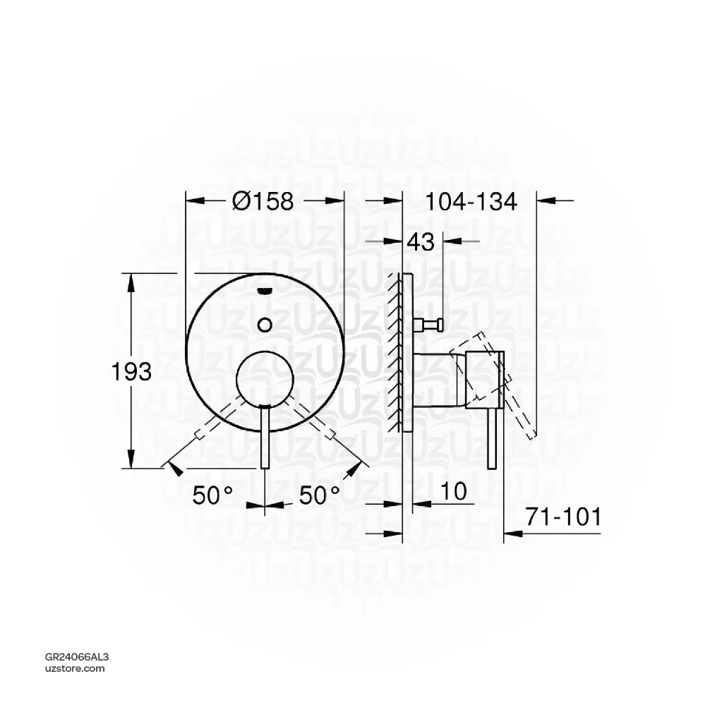 Uzstore GROHE Atrio Single-lever mixer with 2-way diverter , 24066AL3 , brushed hard graphite GR24066AL3-02.webp