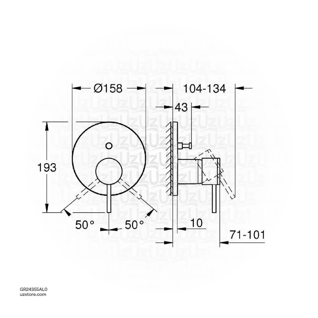 Uzstore GROHE Atrio Single-lever mixer with 2-way diverter , 24355AL0 , brushed hard graphite GR24355AL0-02.webp